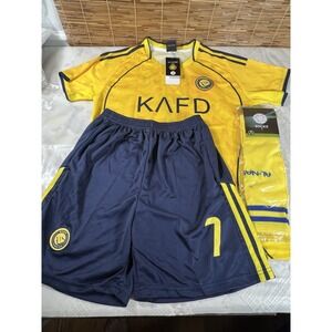 LeenBD Size 30 / Ronaldo 7/ Al Nassr Home Jersey Set 2025/2026 Yellow/Blue